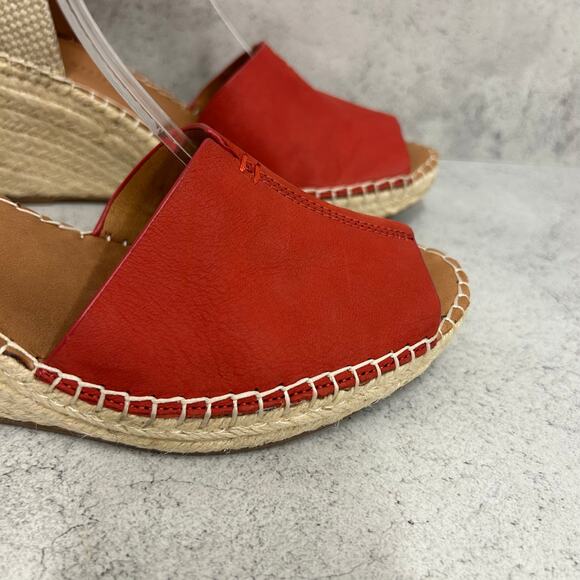 Gentle Souls by Kenneth Cole Women's Charli Espadrille Wedge Sandal Red Size 8.5 - Picture 6 of 11